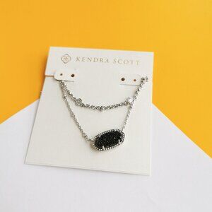 Elisa Silver Platinum Drusy Necklace by Kendra Scott
